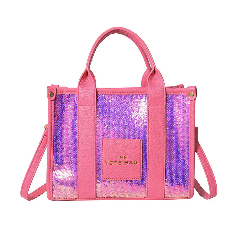 Fuchsia Pink Sequin Tote Bag