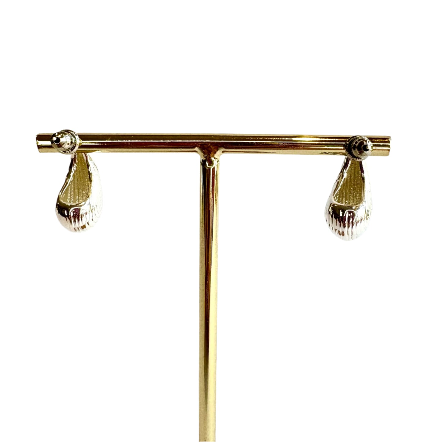 Silver Textured Teardrop Earrings