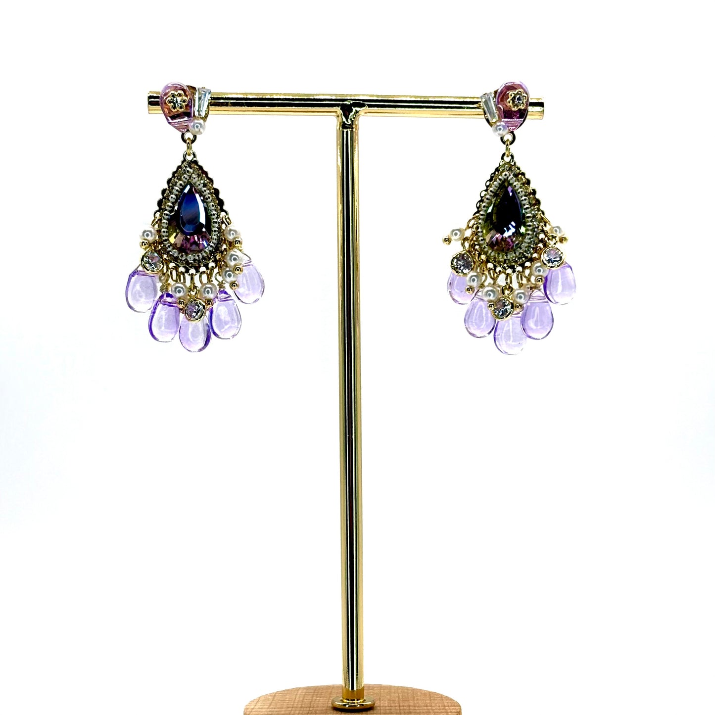 Purple Classic Medium Chandelier Earrings