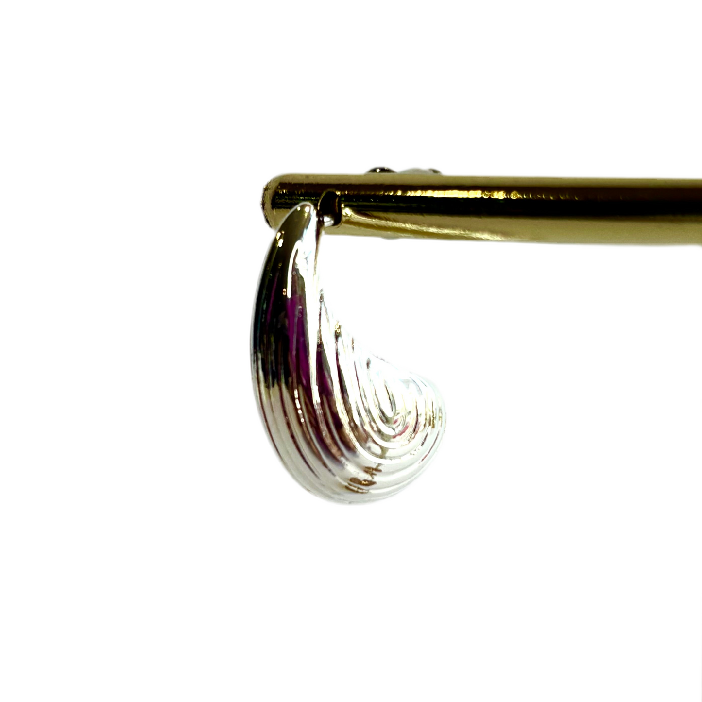 Silver Textured Teardrop Earrings