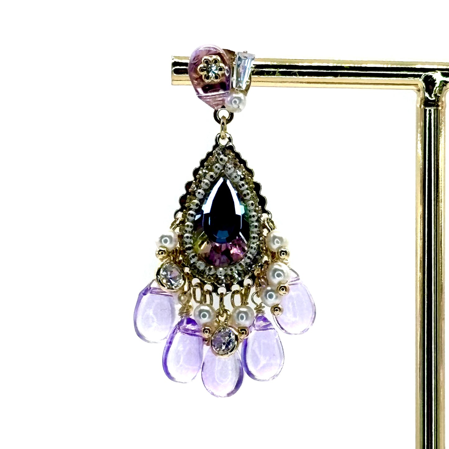 Purple Classic Medium Chandelier Earrings