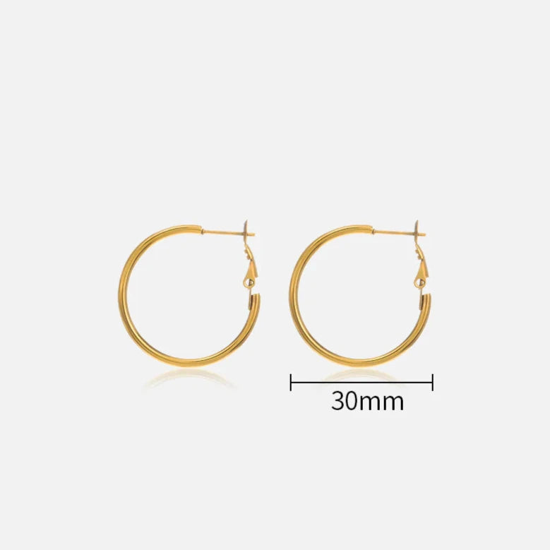 Gold 30 mm Hoops