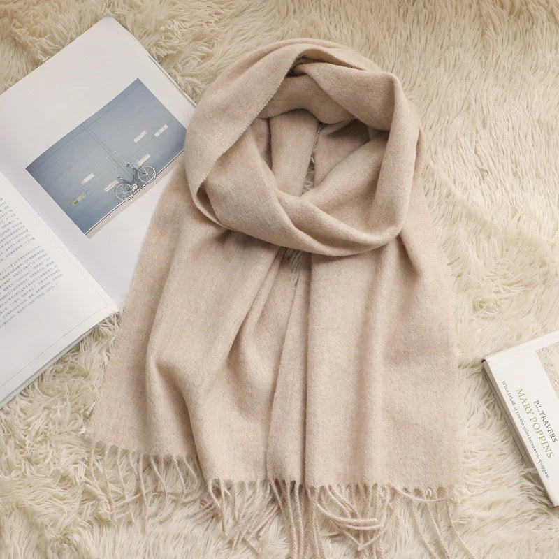 100% Wool Scarf Beige