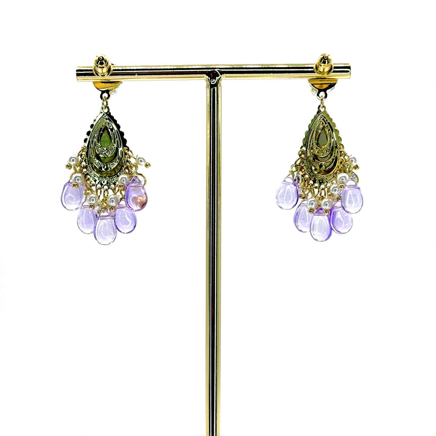Purple Classic Medium Chandelier Earrings