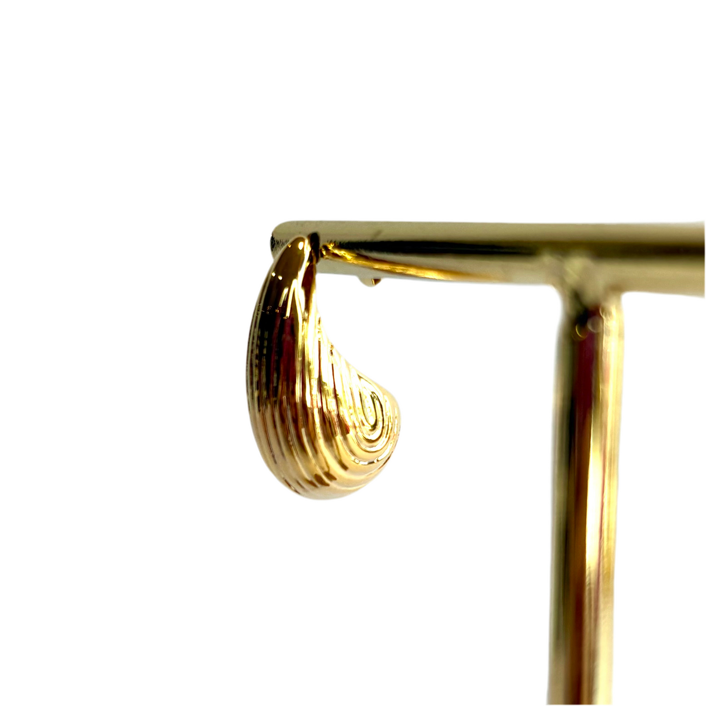 Gold Textured Teardrop Earrings