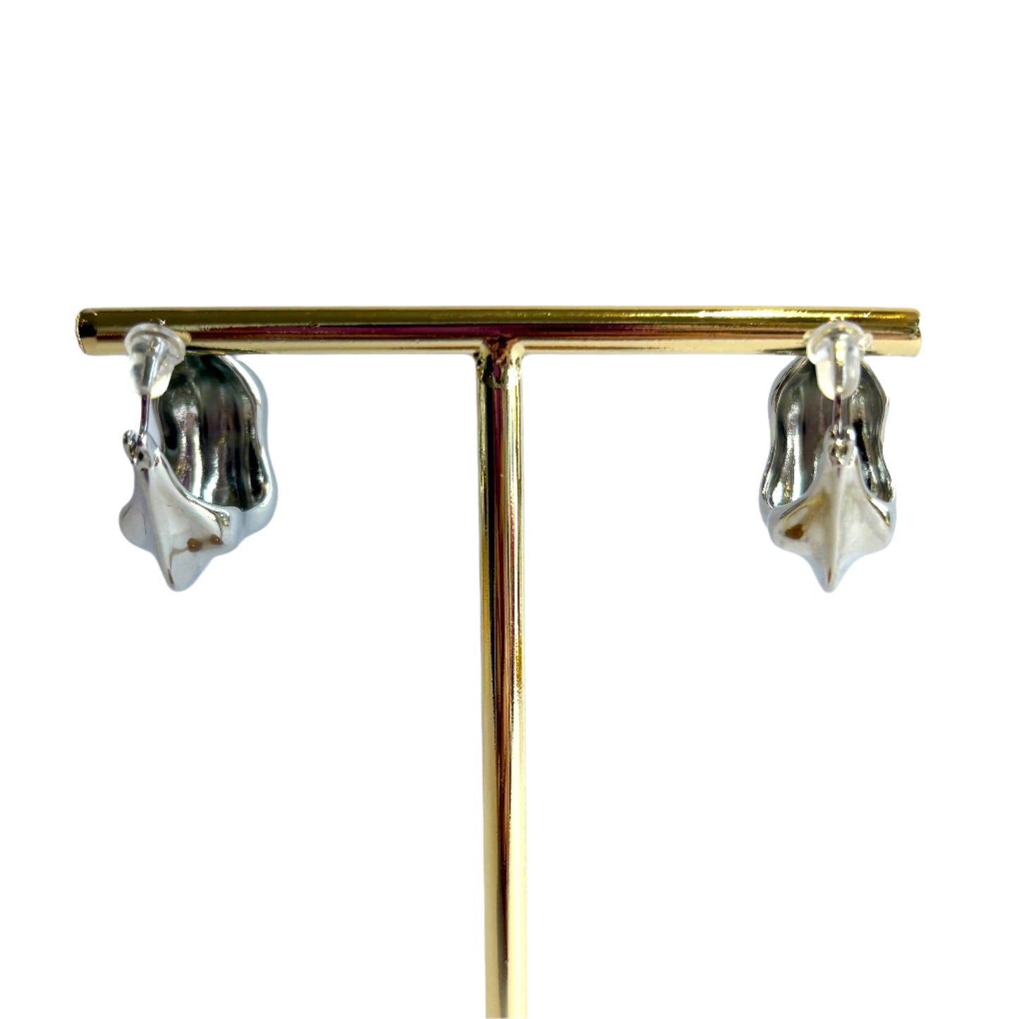 Silver Chunky Wave Hoops