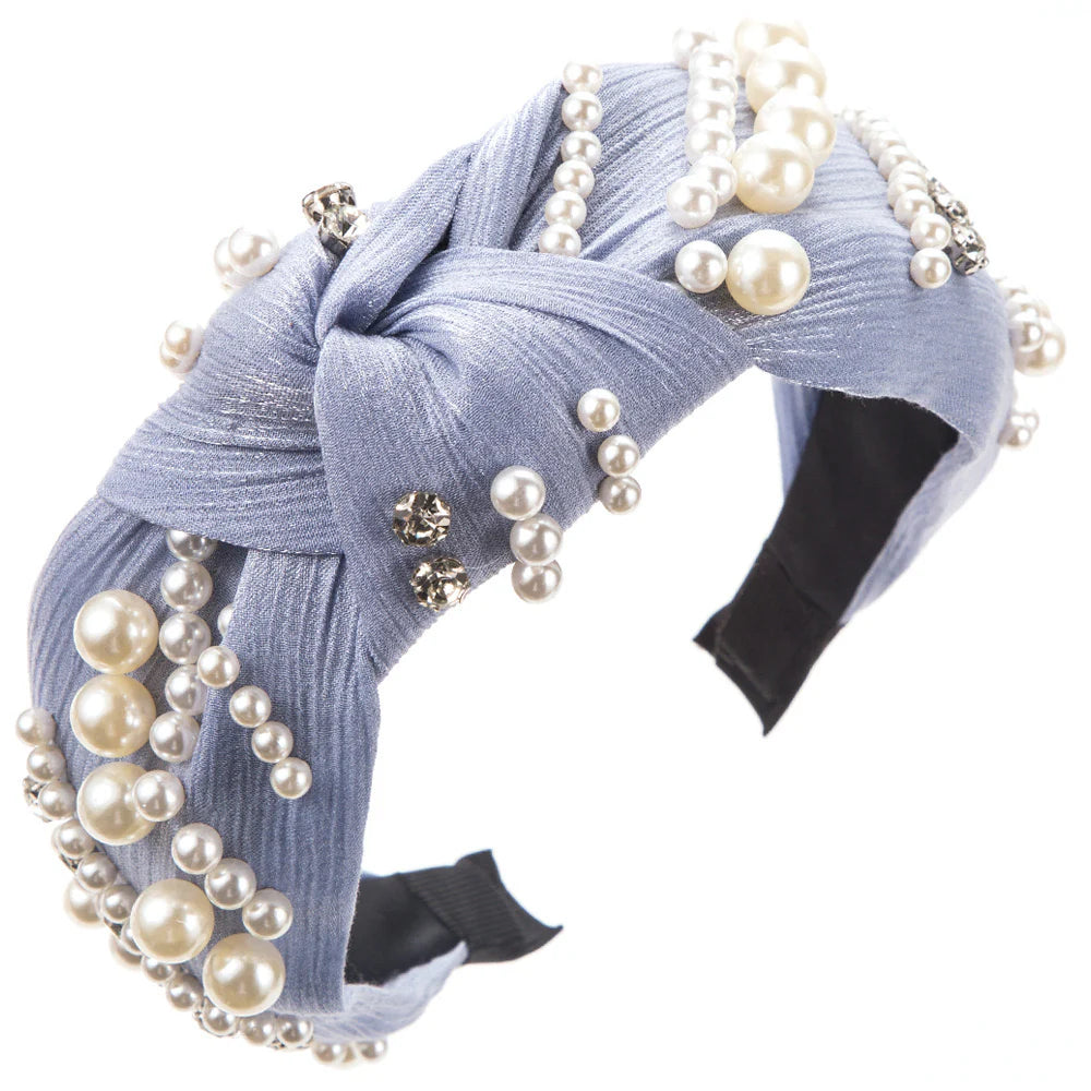 Periwinkle Pearl Knot Hairband