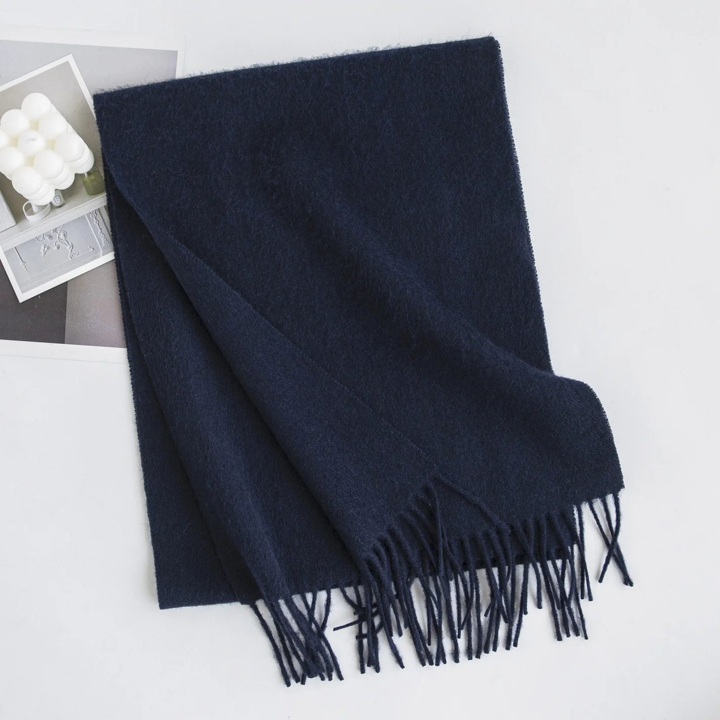 100% Wool Scarf Navy