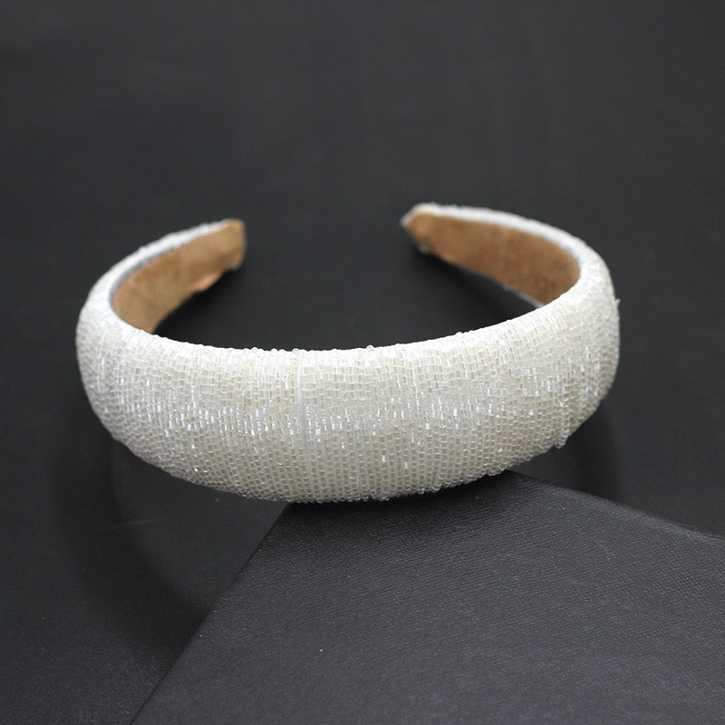 White Bead Hairband