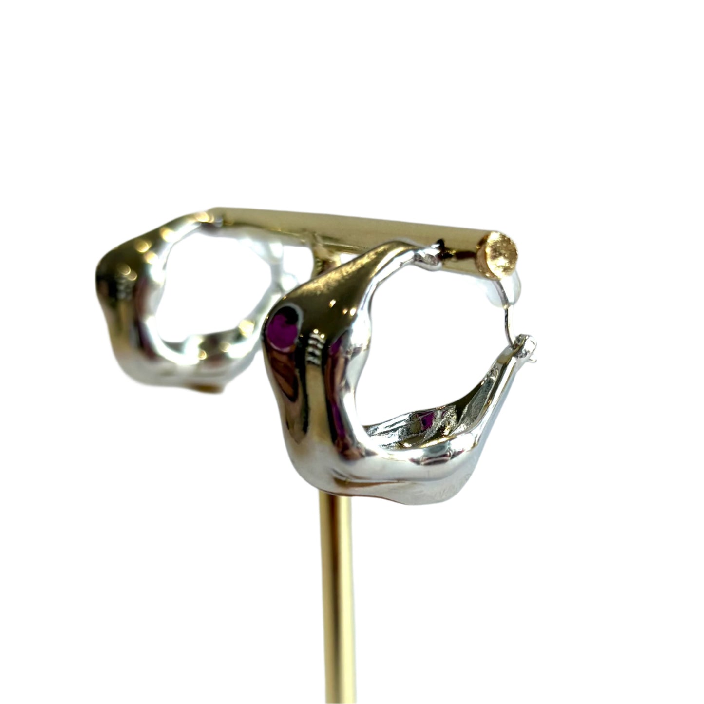 Silver Chunky Wave Hoops