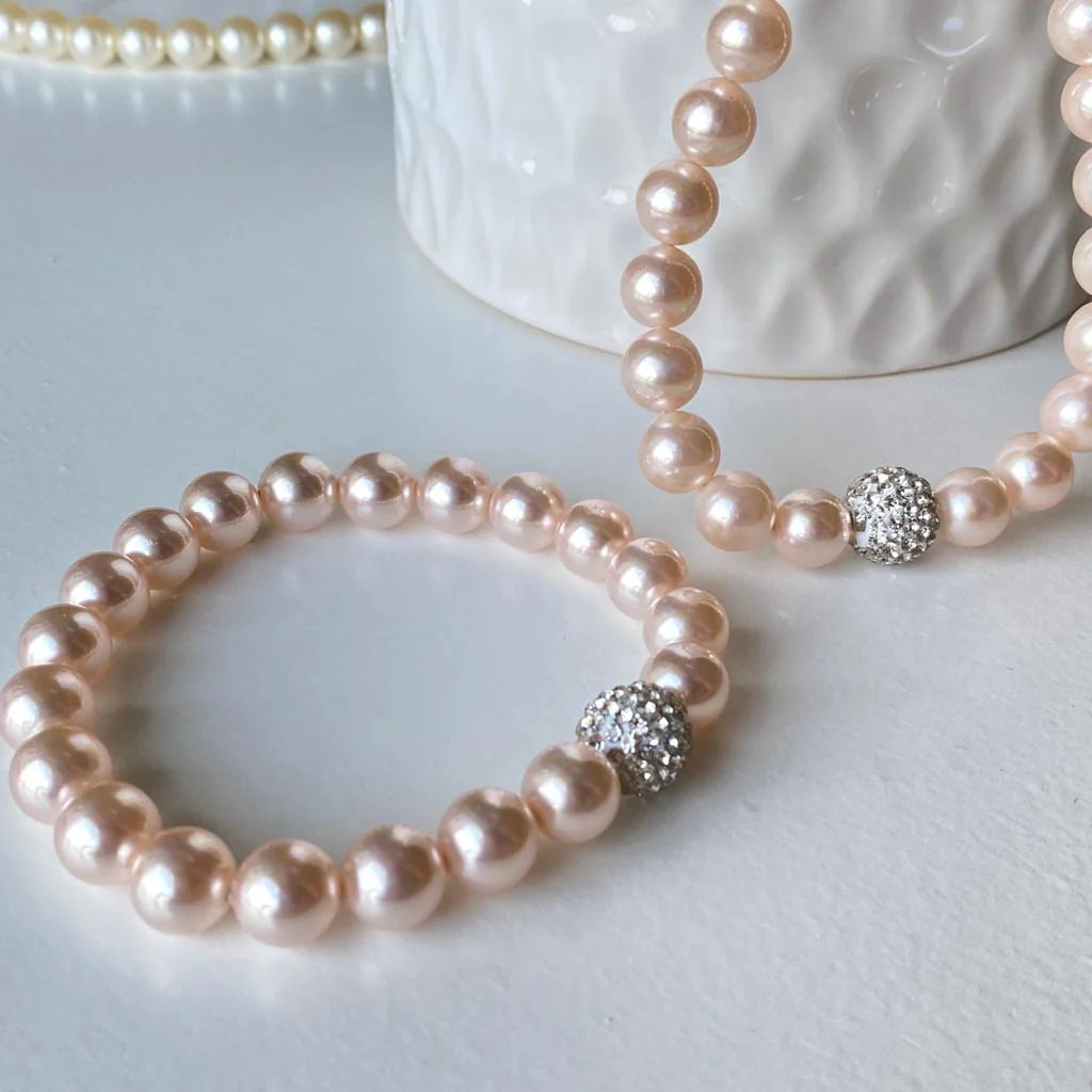 Baby Pink Shell Pearl Set