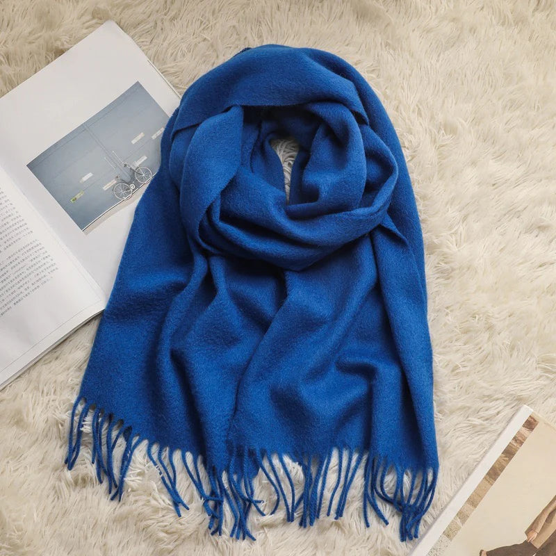 100% Wool Scarf Blue