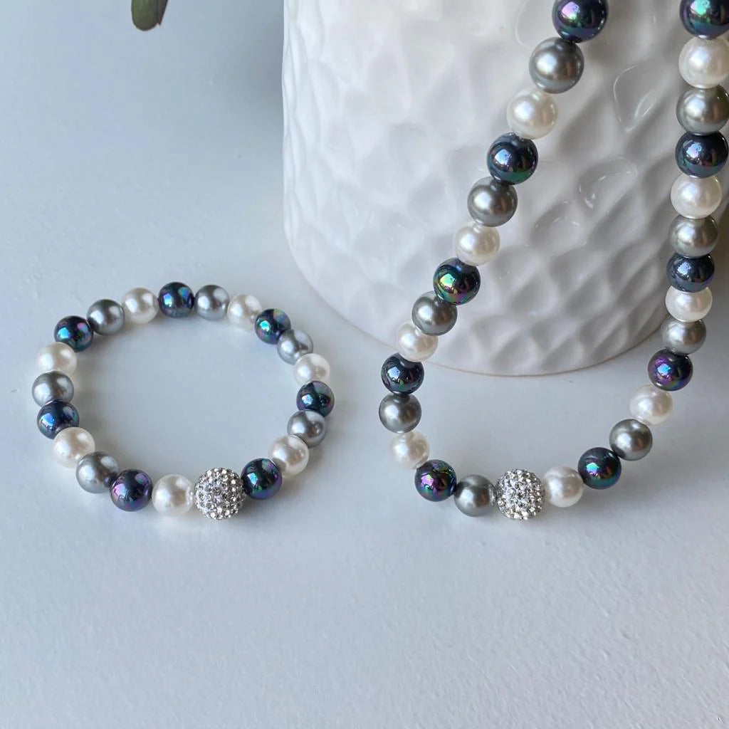 Blue Mix Shell Pearl Set