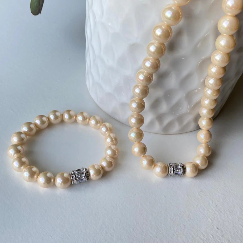 Champagne Shell Pearl Set