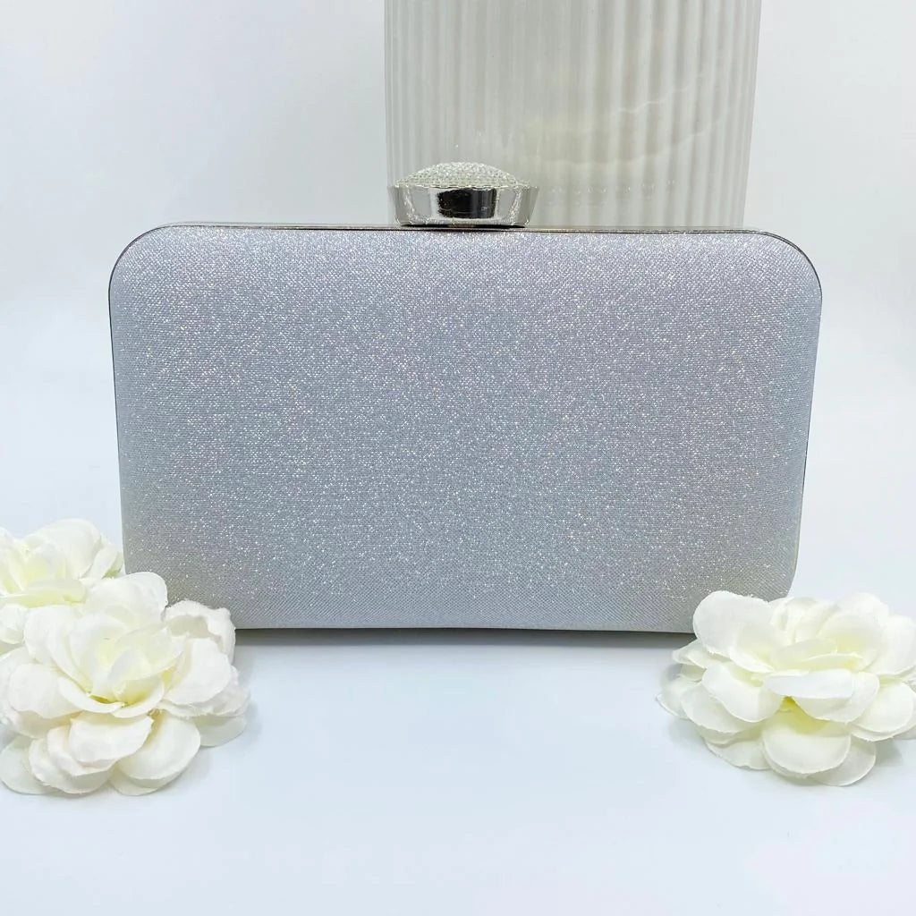 Riona Glitter Clutch Silver
