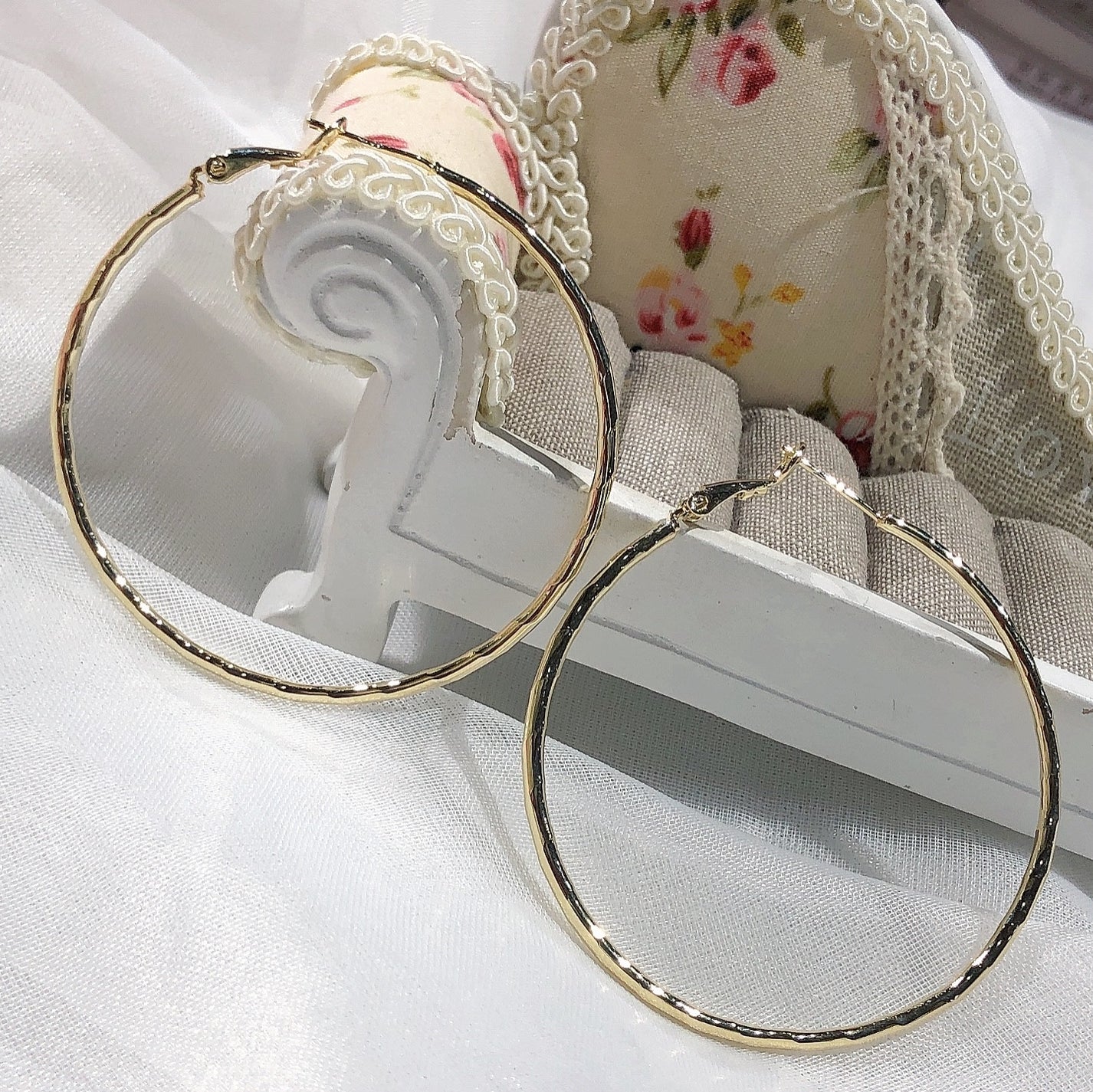 White Gold Hoops