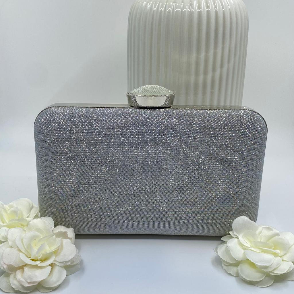 Riona Glitter Clutch Grey