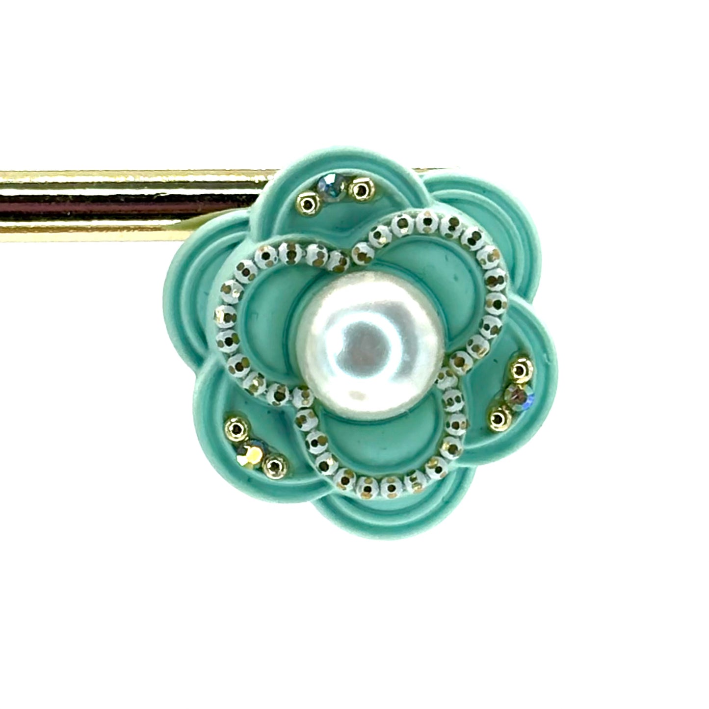 Turquoise Pearl Bud Flower Studs
