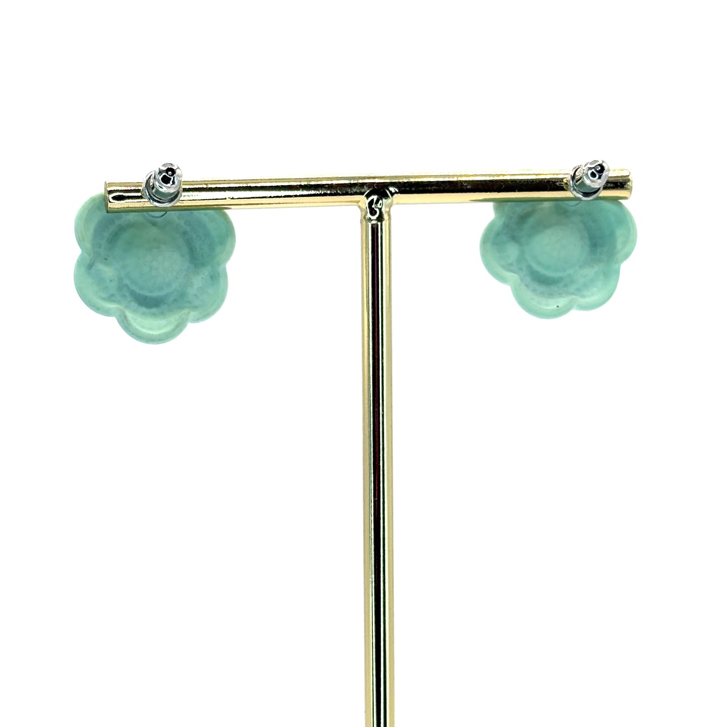 Turquoise Pearl Bud Flower Studs