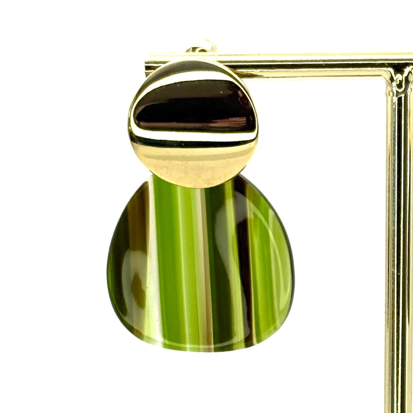 Leafy Green Wide Petal Drop Earrings