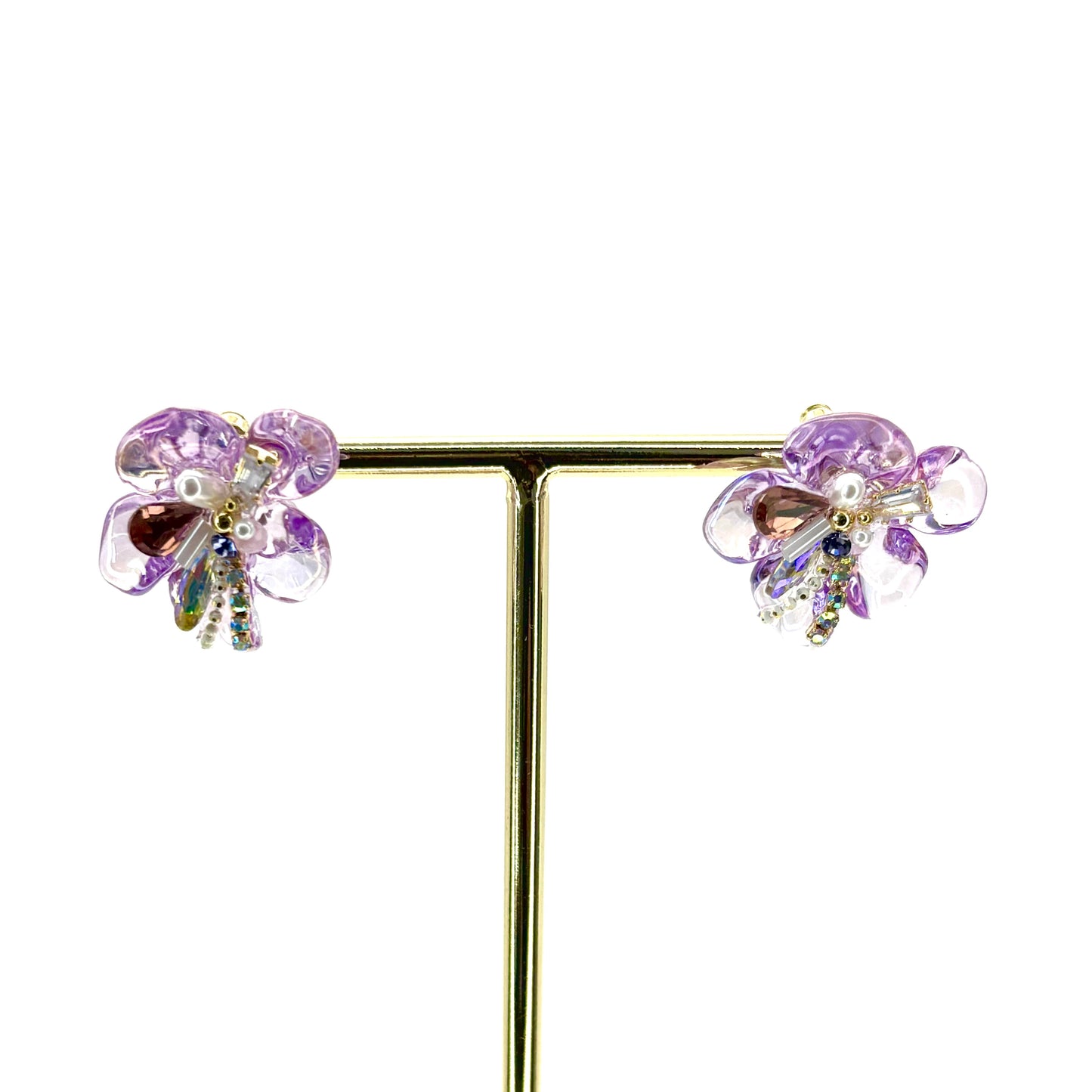 Purple Blooming Flower Studs