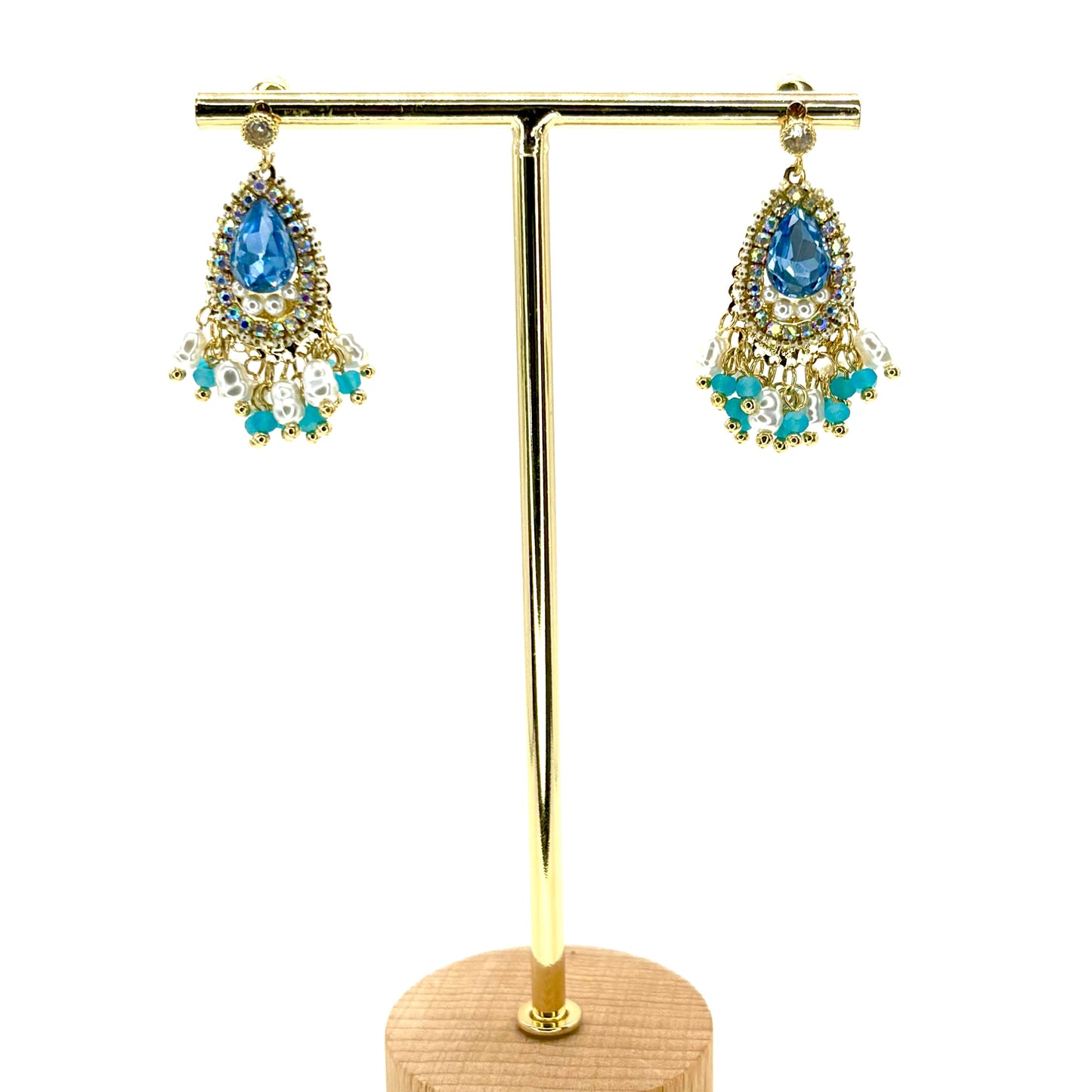 Blue Classic Small Chandelier Earrings