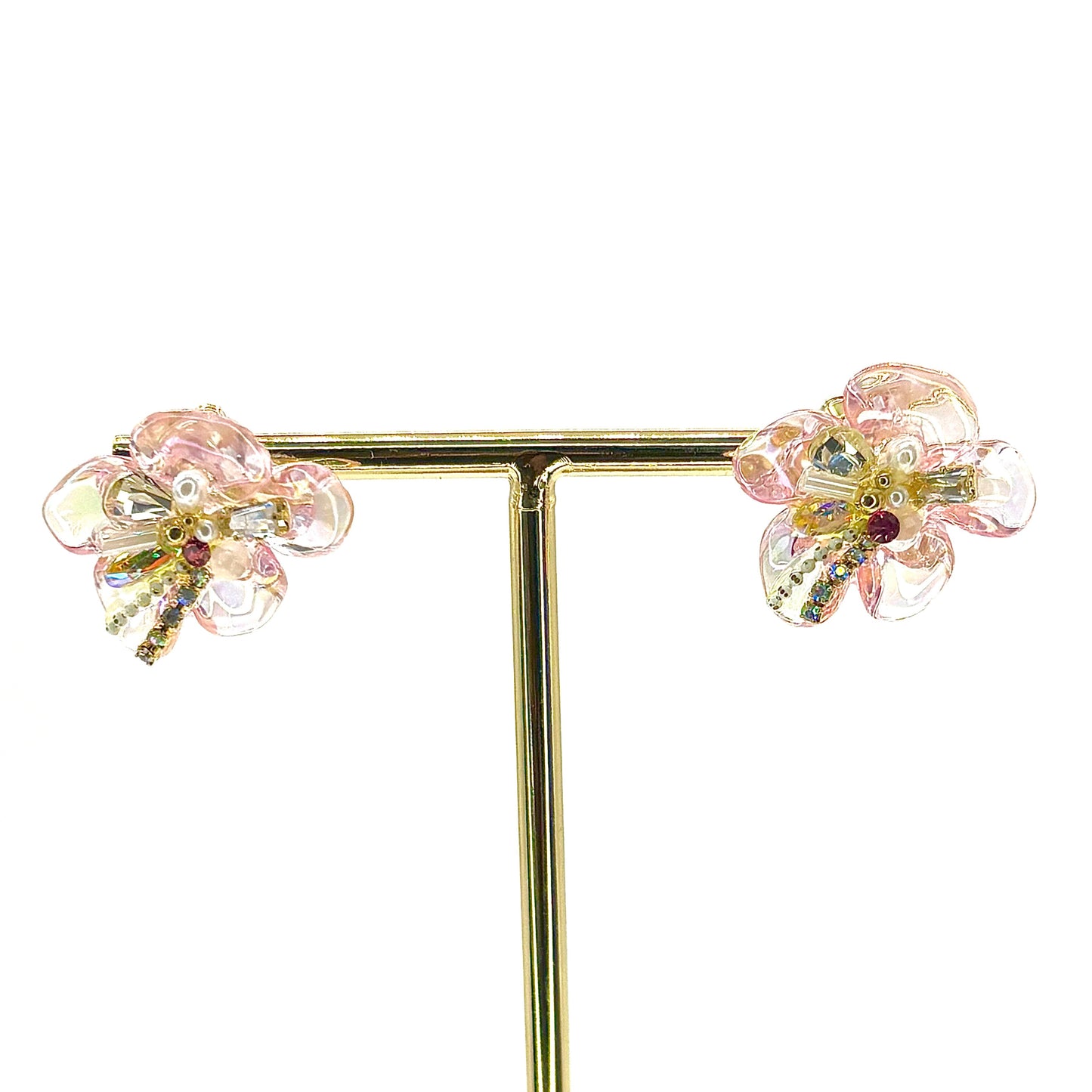 Pink Blooming Flower Studs