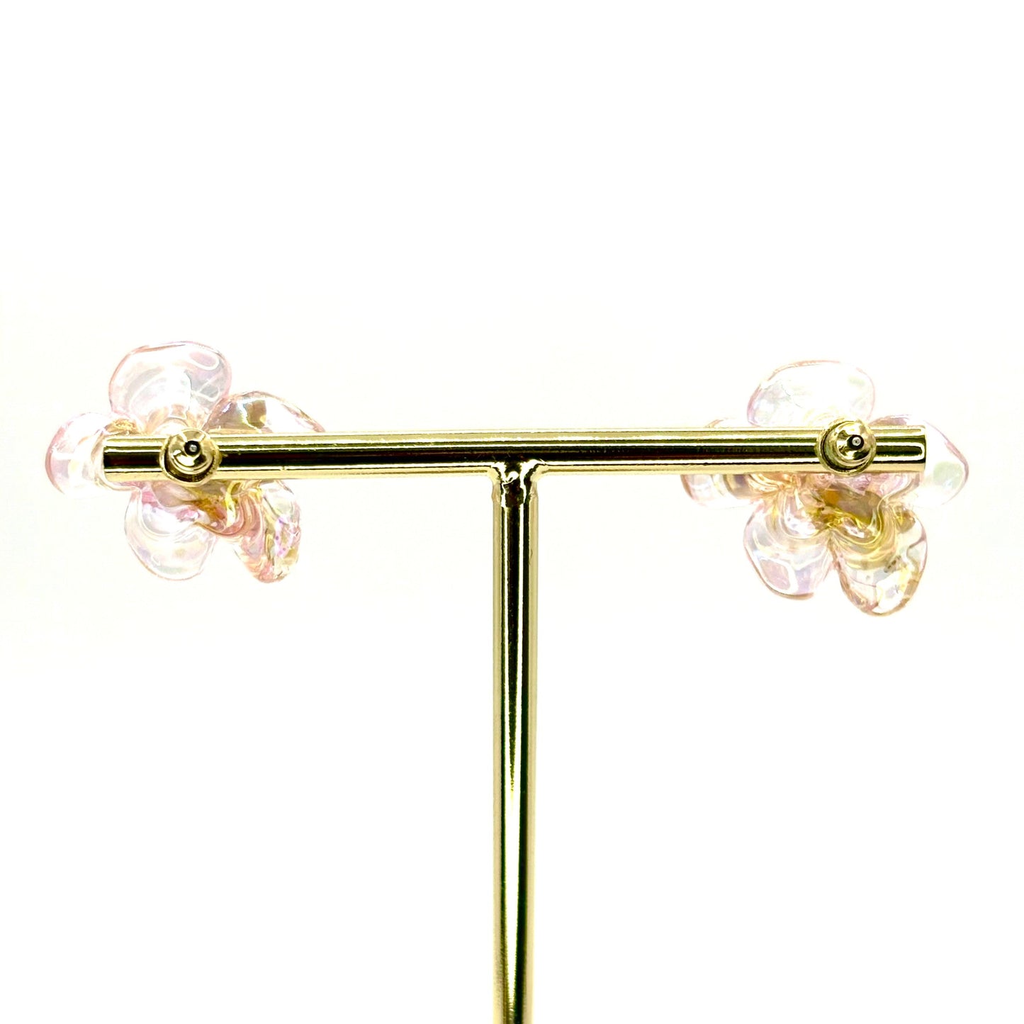 Pink Blooming Flower Studs