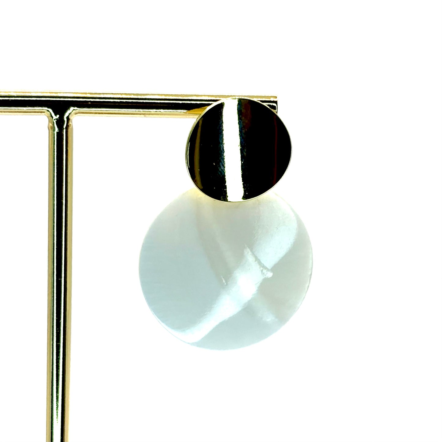 Shell Circle Petal Drop Earrings