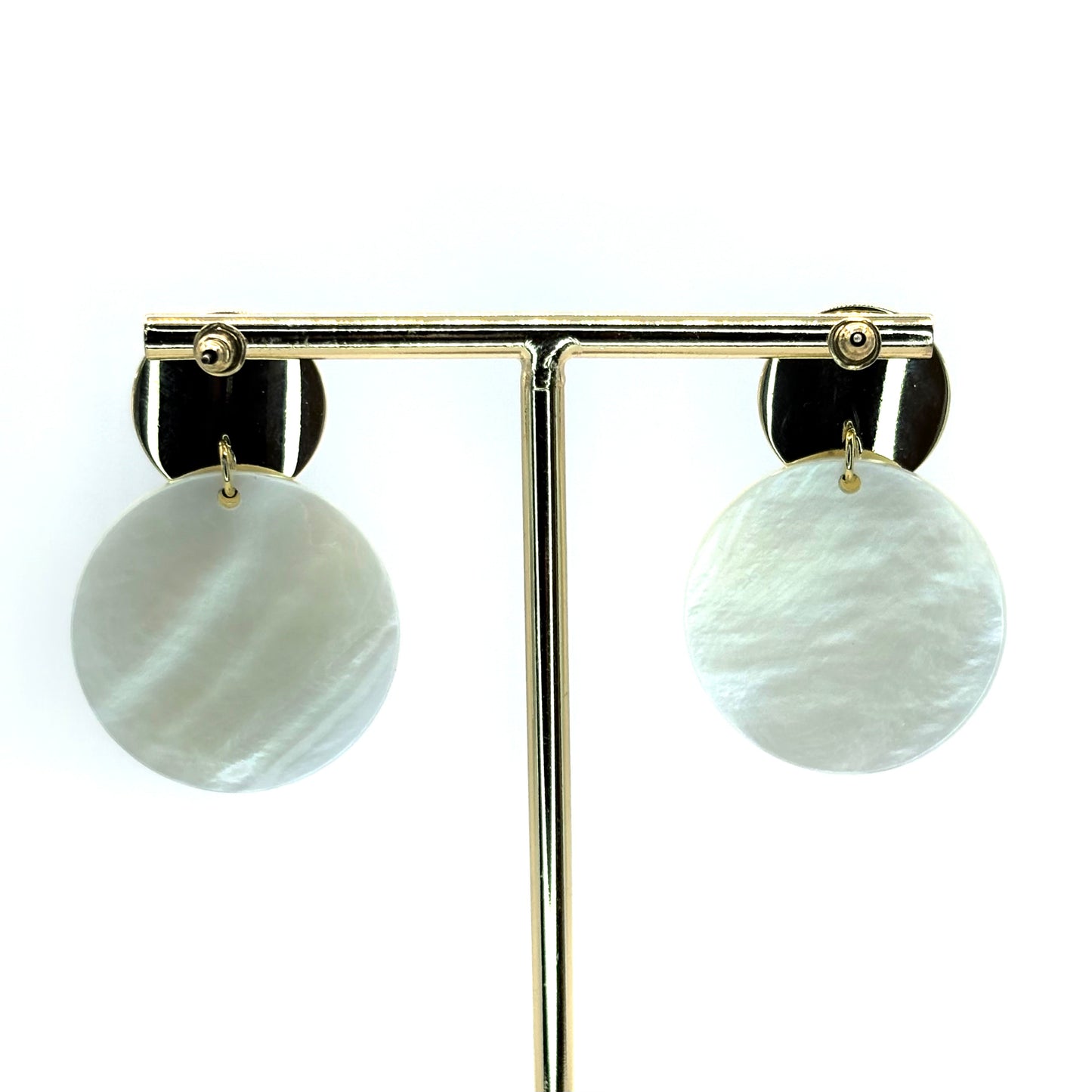 Shell Circle Petal Drop Earrings