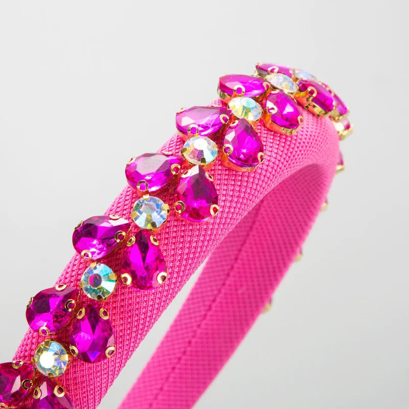 Ava Crystal Hairband Fuchsia