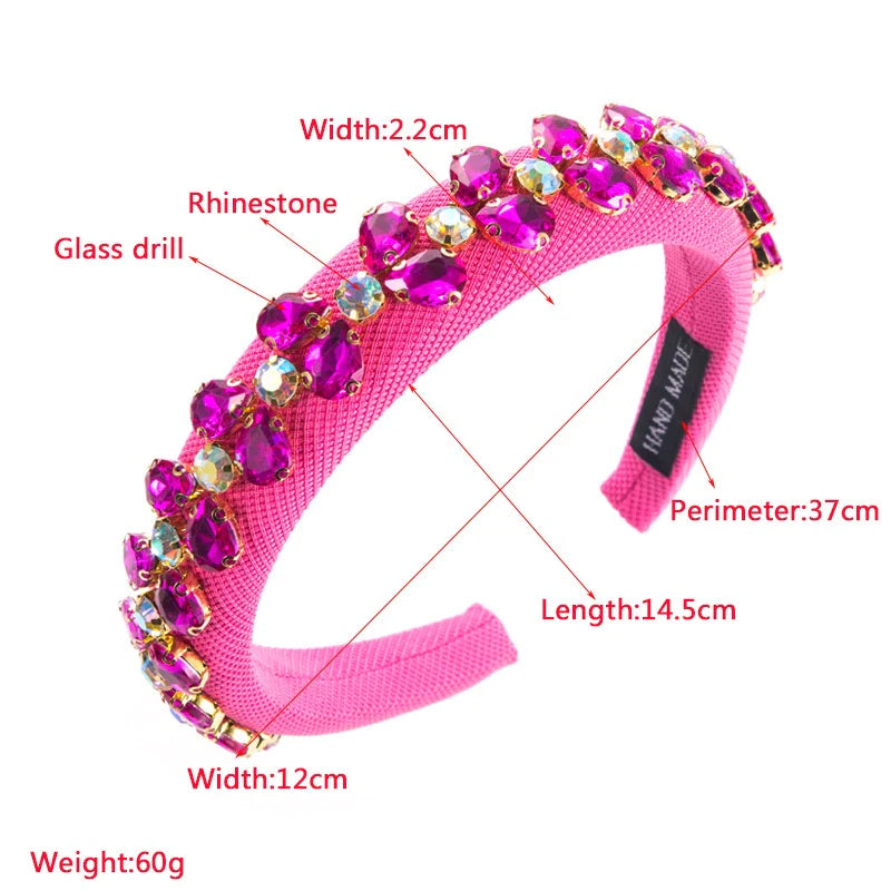 Ava Crystal Hairband Fuchsia