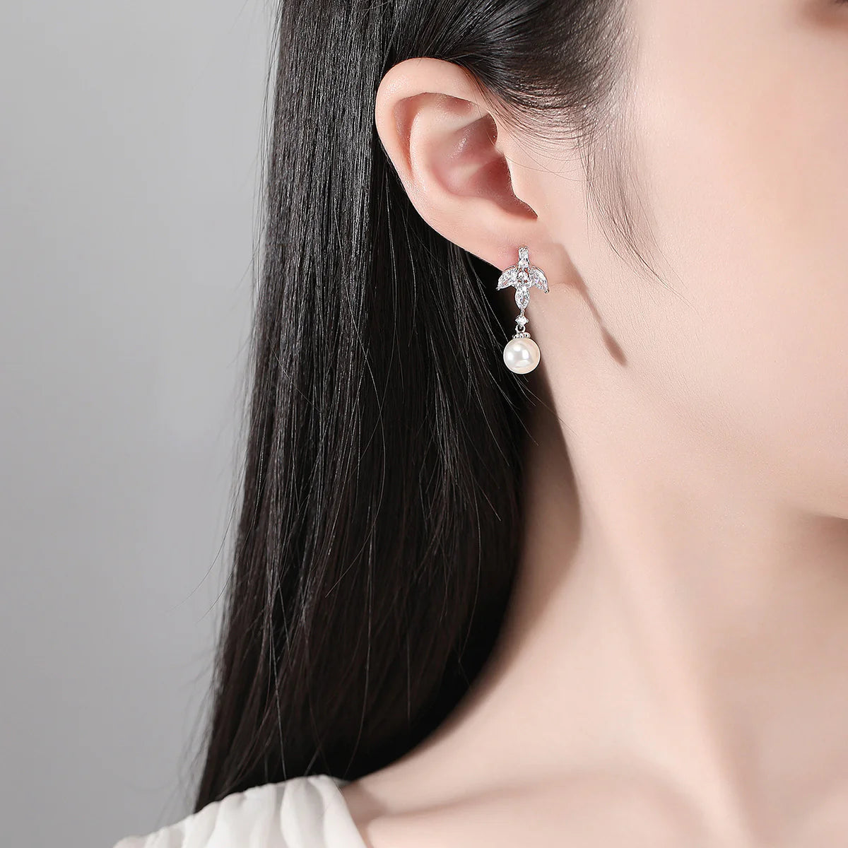 Bluebell Pearl Drop Earrings