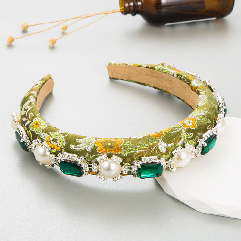 Emerald Pearl Lace Hairband