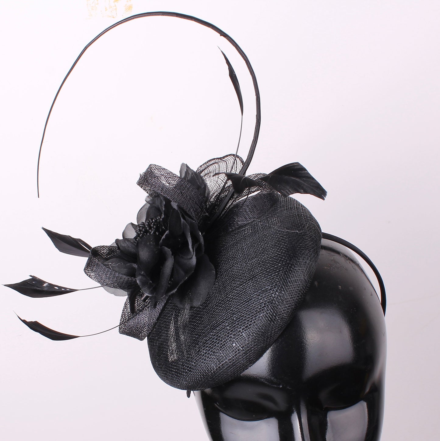 Black Flower Fascinator