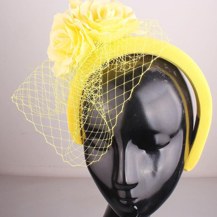 Yellow Rose Netting Hairband