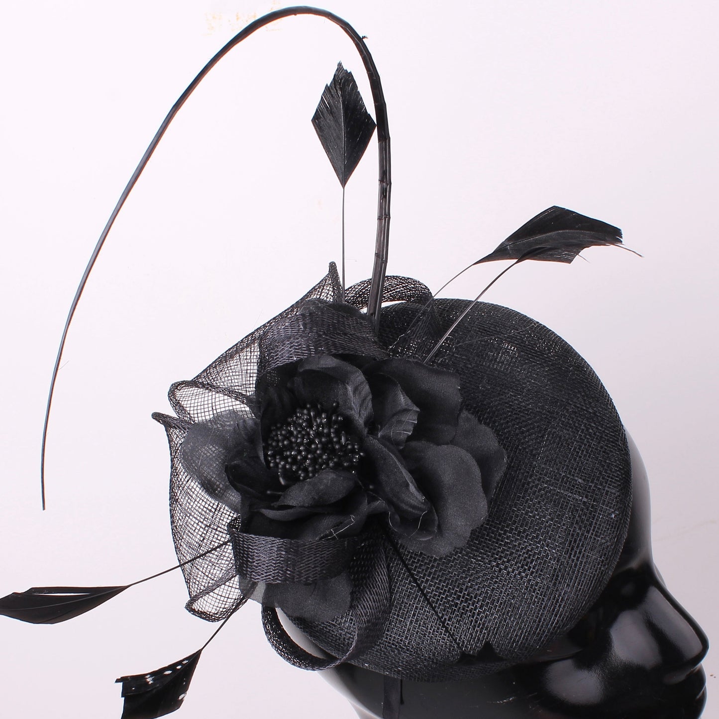 Black Flower Fascinator