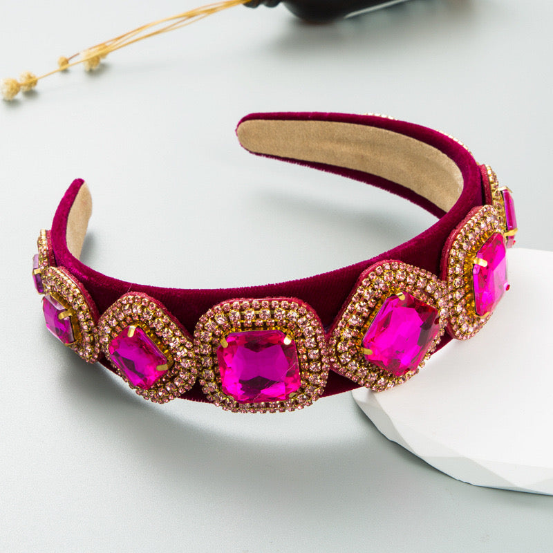 Fuchsia Chunky Jewel Hairband