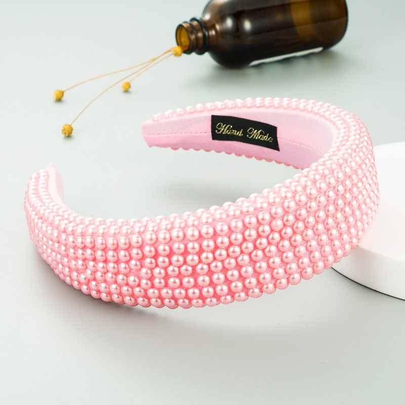 Pink Wide Pearl Hairband
