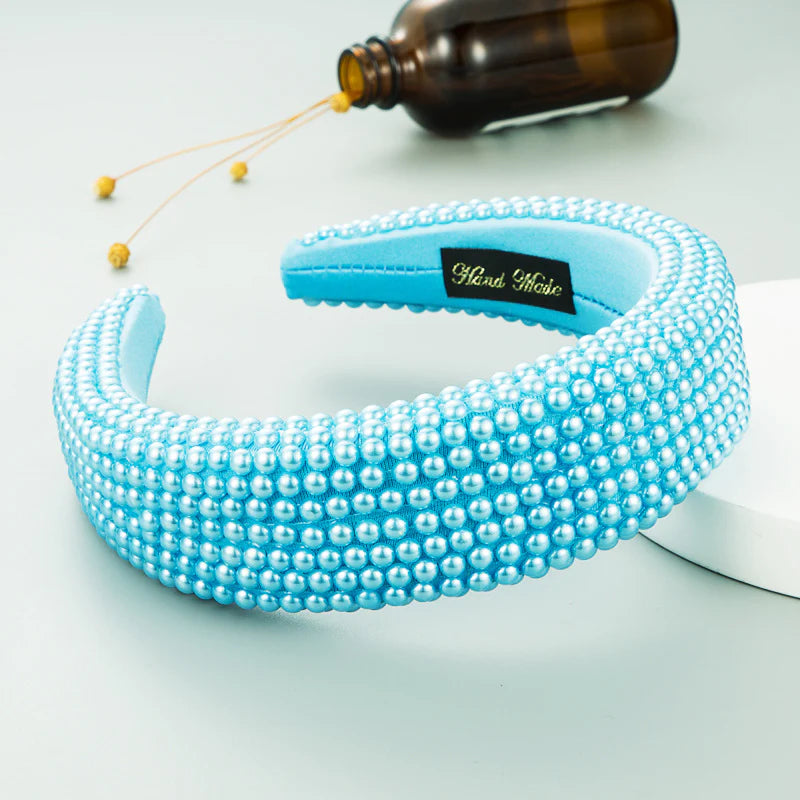Baby Blue Wide Pearl Hairband