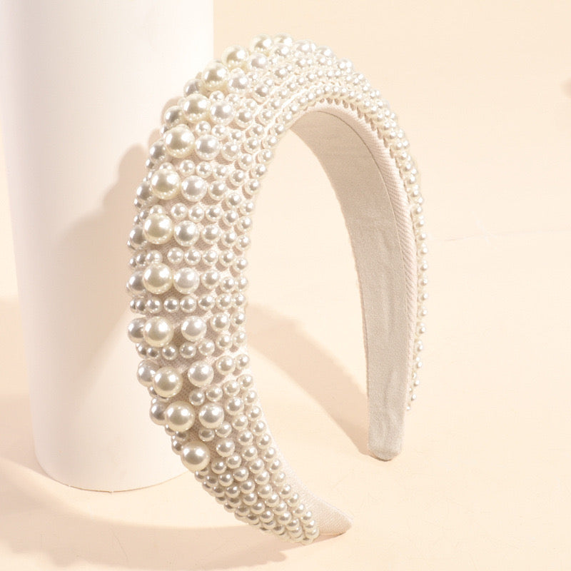 Cream Pearl Crown Hairband