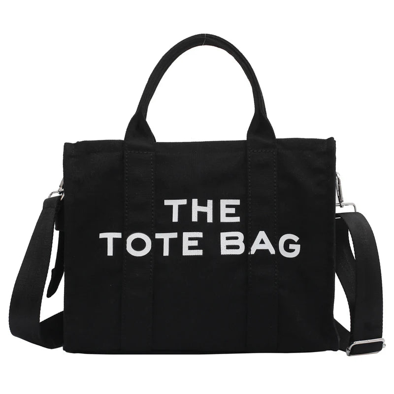 Large Black Canvas Tote Bag