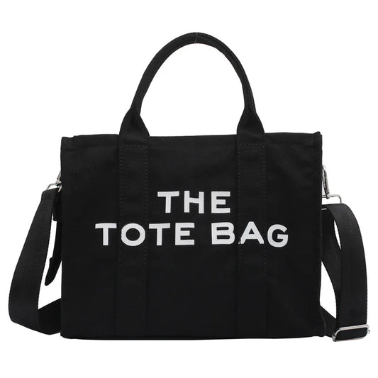 Large Black Canvas Tote Bag
