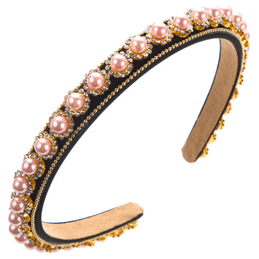 Pink Narrow Pearl Hairband