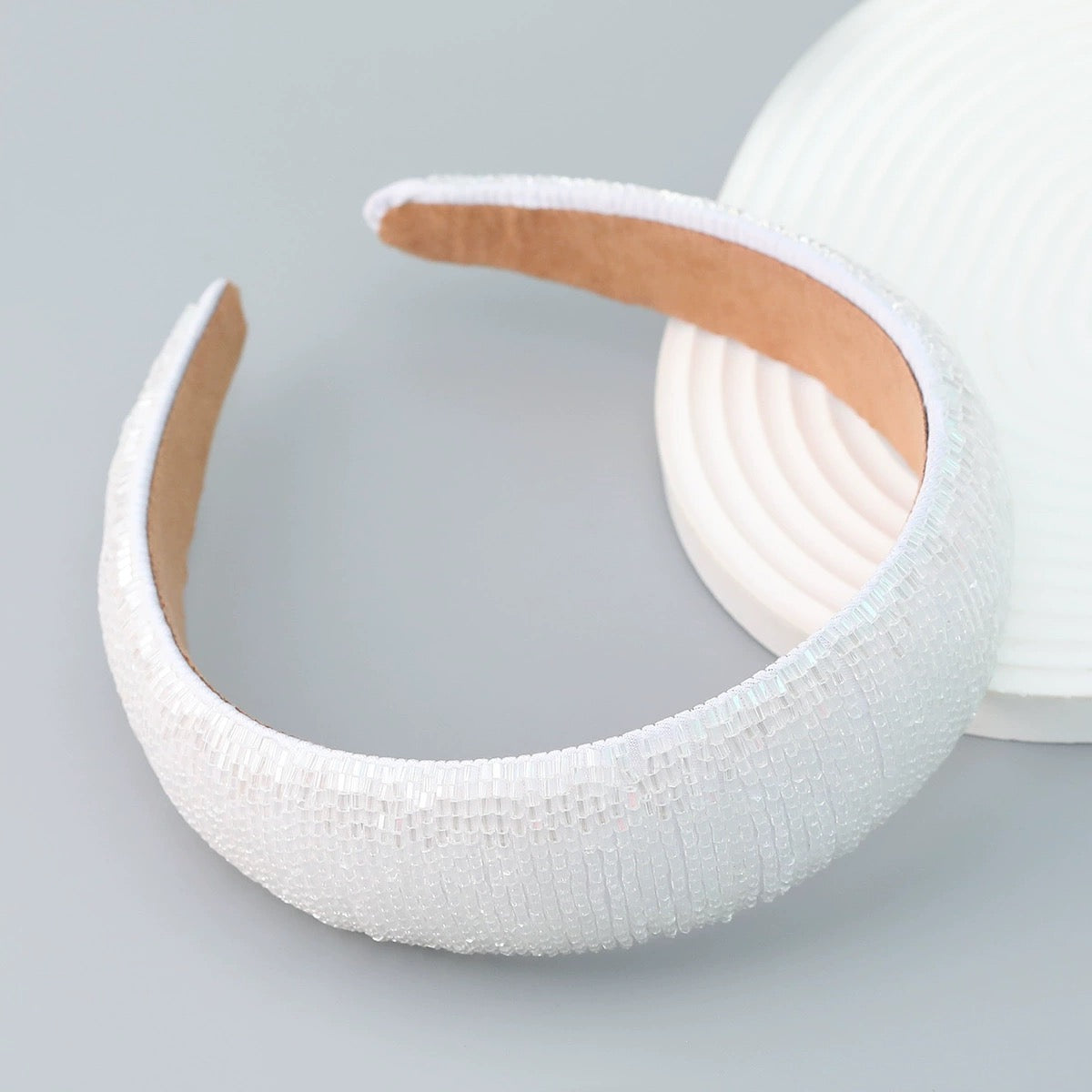 White Bead Hairband
