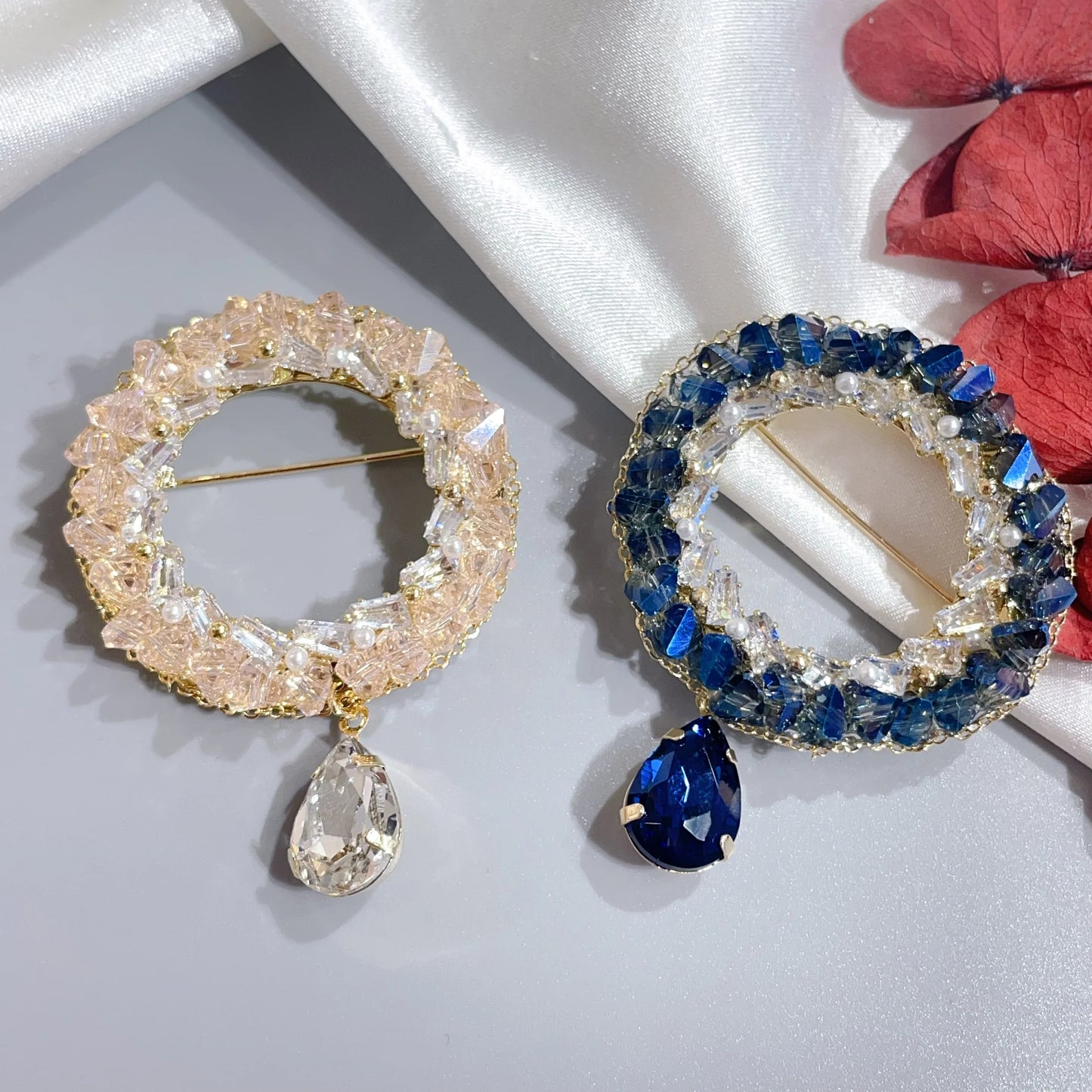 Crystal Wreath Brooch