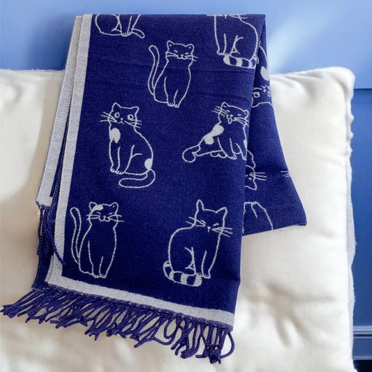 Kitty Cashmere Touch Scarf Blue