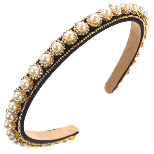 Cream Narrow Pearl Hairband