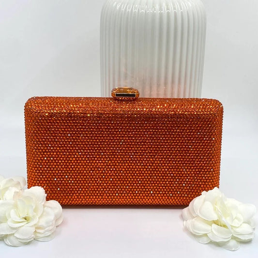 Brittany Glitz Clutch Orange