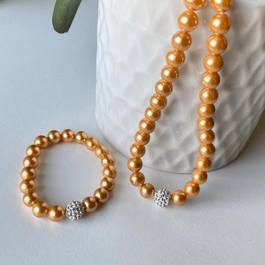 Gold Shell Pearl Set